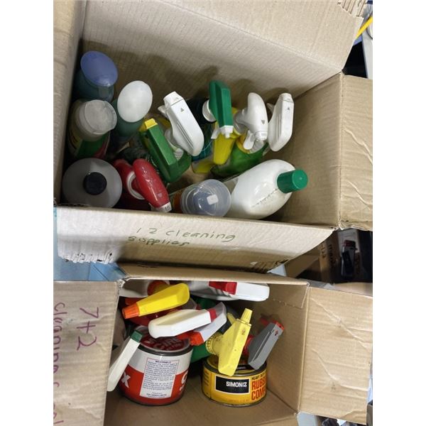 2 BOXES OF ASSORTED CLEANING SUPPLIES