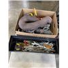 Image 1 : BOX AND BIN OF VARIOUS TOOLS