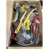 Image 3 : TRAY OF ASSORTED TOOLS INCLUDING SCRAPPERS, BRUSHES, SHELF BRACKETS, VICE, GRINDING BITS ETC