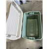 Image 2 : 3 STORAGE TOTS - 1 HAS SMALL BASKETS IN IT