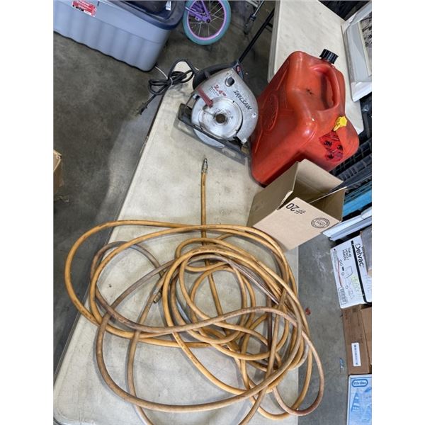 SKILSAW CIRCULAR SAW WITH AIR HOSE TOOLS AND JERRY CAN