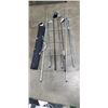 Image 1 : PULL DOWN ADVERTISEMENT, 4 GOLF CLUBS, TOWEL LADDER AND NEW 72" TENSION SHOWER ROD
