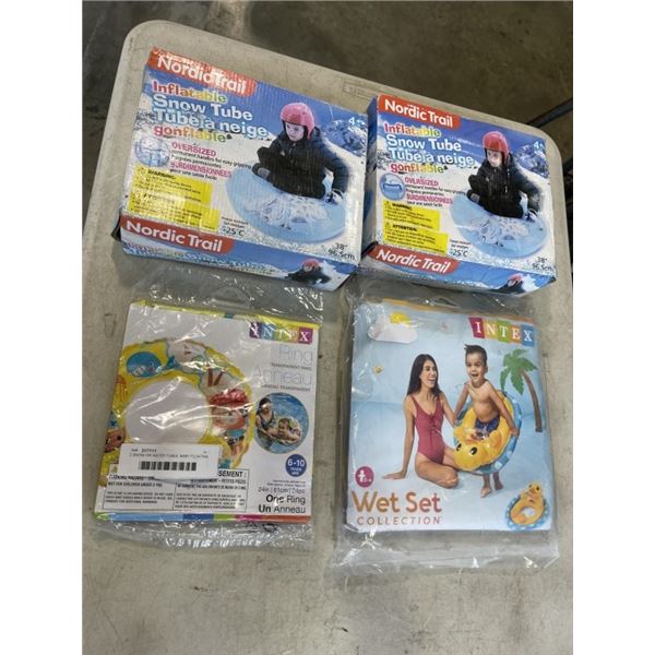 2 SNOW OR WATER TUBES, BABY FLOATING AND SMALL KIDS TUBE