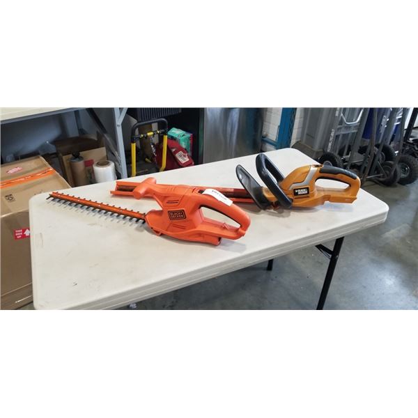 2 BLACK AND DECKER HEDGE TRIMMERS