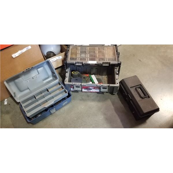 3 TOOLBOXES WITH SOME TOOLS