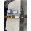 Image 1 : 3 RATCHET TIE DOWNS (2" X 12") AND E TRACK RAILS FOR TRAILERS AND FOLD UP SAWHORSE