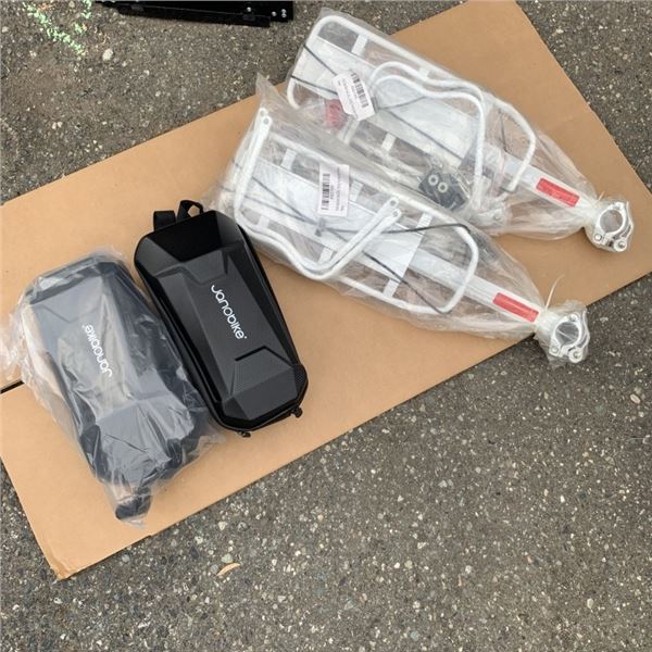 TWO NEW JANOBIKE HARDCASE CARGO CARRIERS WITH 2 NEW BIKE REAR CARGO RACKS