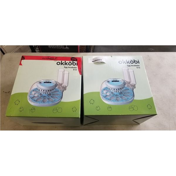 2 OKKOBI EGG INCUBATORS. MODEL E12