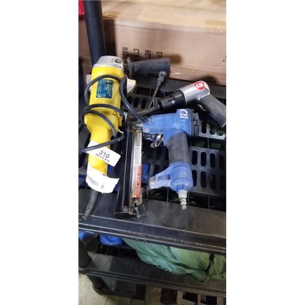 POWERFIST 4 1/2" ANGLE GRINDER AND CH PINNER AND CH AIR CHIPPING HAMMER. WORKING