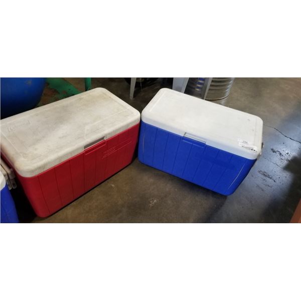 2 COLEMAN 48 QUART CHEST COOLERS