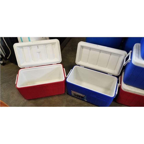 2 COLEMAN 48 QUART CHEST COOLERS