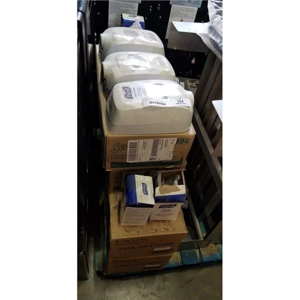 LARGE LOT OF NEW PROVON AND PURELL SOAP AND DISPENSERS, PAPER DISPENSER ETC