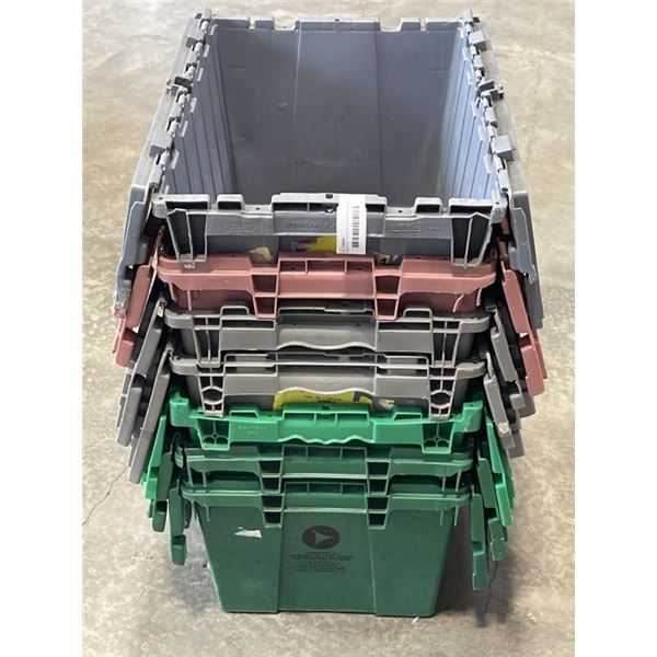7 STORAGE TOTES WITH INTERLOCKING LIDS