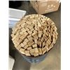 Image 3 : METAL BARRELL FULL OF HEMLOCK WOOD PIECES, 1" X 2" X 37" AND 1/4" X 2" X 37"