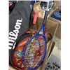Image 5 : 3 BADMINTON RACKETS, 2 TENNIS RACKETS AND 3 TENNIS BALLS WITH 4 SOFT CASES