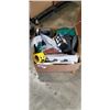 Image 1 : BOX OF ASSORTED HOUSEHOLD ITEMS INCLUDING FAN, GRATY CHEESE GRATER, PROFUSION HEATER