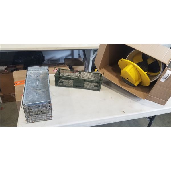 THREE LIVE ANIMAL TRAPS