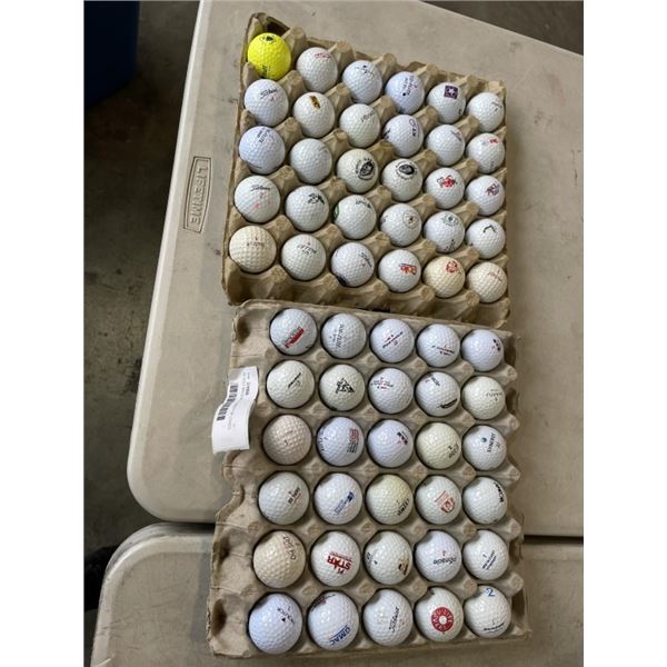 60 GOLF BALLS WITH A VARIETY OF LOGO'S