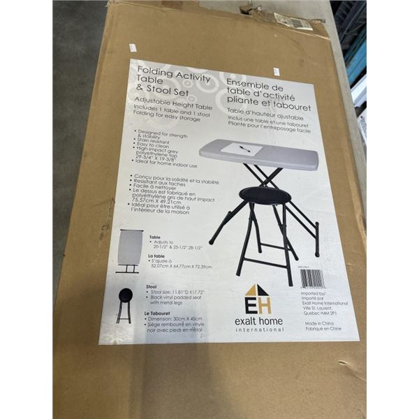 FOLDING ACTIVITY TABLE AND STOOL SET