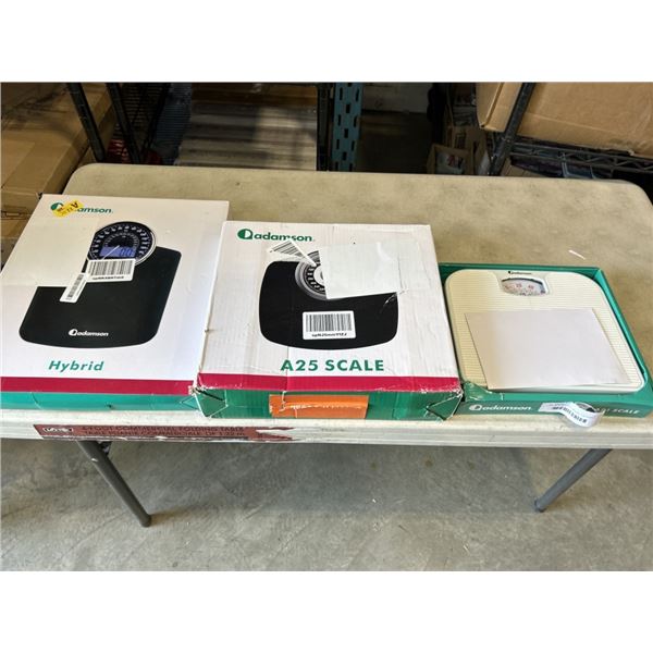 3 ADAMSON SCALES. 1 IS A-25, 1 IS HYBRID, 1 IS A21