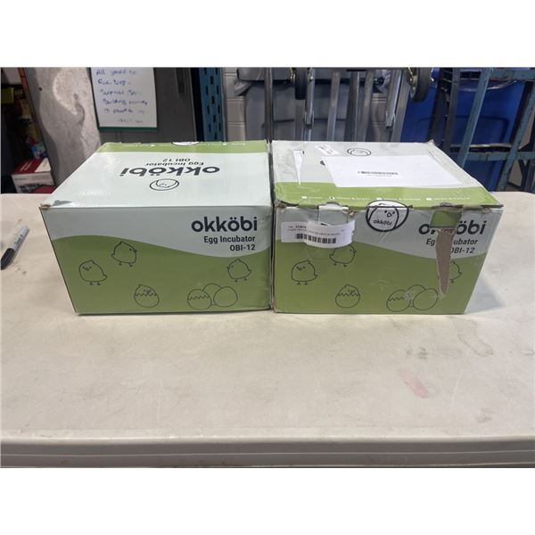 2 NEW OKKOBI  EGG INCUBATOR MODEL OBI-12