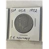 Image 4 : 3 1972 USA COINS $1 EISENHOWER, 50 CENT JFK, 25 CENT WASHINGTON