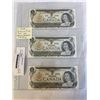 Image 1 : 3 1973 CANADIAN $1 BILLS, LAST ISSUE OF THE $1 BILL