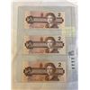 Image 2 : 3 MINT CANADIAN 1986 $2 BILLS IN SEQUENCE 769-771 LAST YEAR OF THE $2 BILL