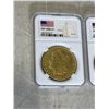 Image 2 : 4 AMERICAN REPRODUCTION 1899 MORGAN SILVER DOLLARS IN CASES