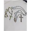 Image 1 : VINTAGE ITALY ROSARY AND PEAD BRACELET W/ CROSS PENDANT/ CHARM