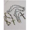 Image 2 : VINTAGE ITALY ROSARY AND PEAD BRACELET W/ CROSS PENDANT/ CHARM