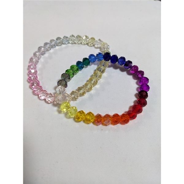 2 CRYSTAL BEADS BRACLETS