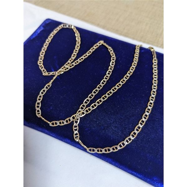STERLING SILVER GUCCI DESIGN CHAIN NECKLACE EXTRA LENGTH 24" LONG