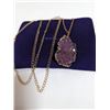 Image 1 : PURPLE CRYSTAL STONE PENDANT W/ CHAIN NECKLACE