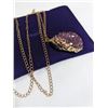 Image 2 : PURPLE CRYSTAL STONE PENDANT W/ CHAIN NECKLACE