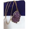 Image 3 : PURPLE CRYSTAL STONE PENDANT W/ CHAIN NECKLACE