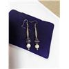 Image 1 : VINTAGE PAIR OF SILVER W/ AMETHYST AND MOTHER OF PEARL EARRINGS