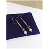 Image 2 : VINTAGE PAIR OF SILVER W/ AMETHYST AND MOTHER OF PEARL EARRINGS