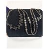 Image 1 : VINTAGE BLACK CULTURED SEED PEARL AND LABRADORITE STONE BEADS NECKLACE