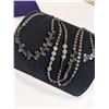 Image 2 : VINTAGE BLACK CULTURED SEED PEARL AND LABRADORITE STONE BEADS NECKLACE