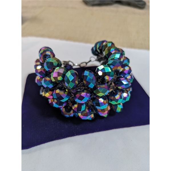 VINTAGE CARNEVAL GLASS BEADS BRACELET