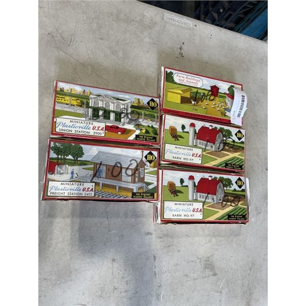 5 VINTAGE TRAIN BUILDINGS