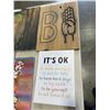 Image 8 : 4 SMALL CANVAS ARTS, CRAFT STORAGE AUTOMAN AND MR &MRS SIGN