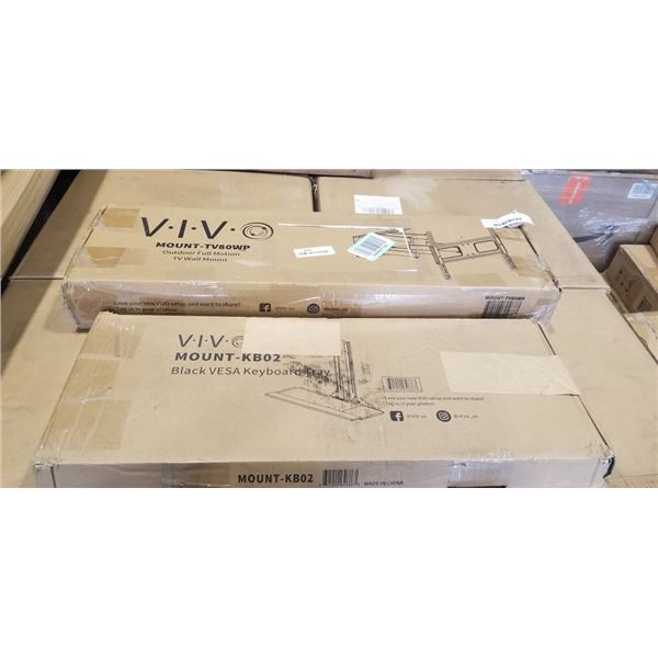 VIVO OUTDOOR FULL MOTION TV WALL MOUNT AND BLACK VESA KEYBOARD TRAY