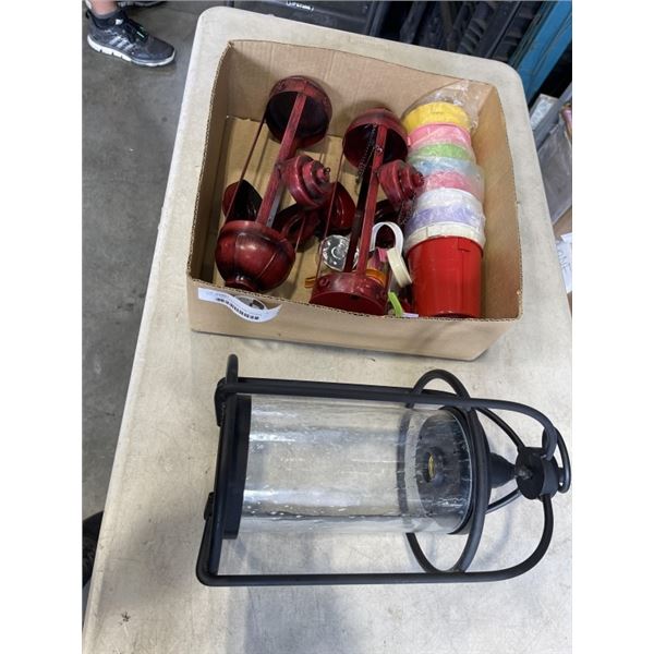 BOX OF NEW PLANTERS AND LANTERS