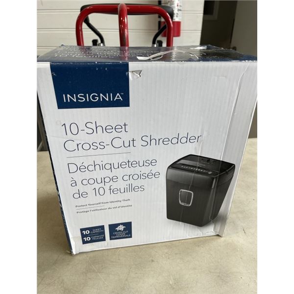 INSIGNIA PAPER SHREDDER 10 SHEET CROSS CUT WORKING