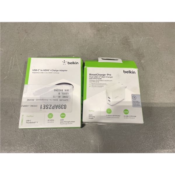 BELKIN CONNECT USB-C TO HDMI + CHARGE ADAPTER AND BELKIN BOOSTCHARGE WALL CHARGER