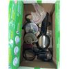 Image 3 : BOX OF SCISSORS AND EXACTO KNIVES AND BOX OF MAGNETS, MAGIFY GLASSES, SCALE, ETC