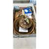 Image 1 : BOX OF COLLECTIBLES, JUG AND BOWL, GLASS FLOWERS, AND PORCELAIN ROSES