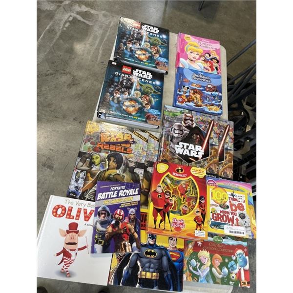 LOT OF KIDS BOOKS - INCLUDING DISNEY, SUPER HEROS, AND STARWARS